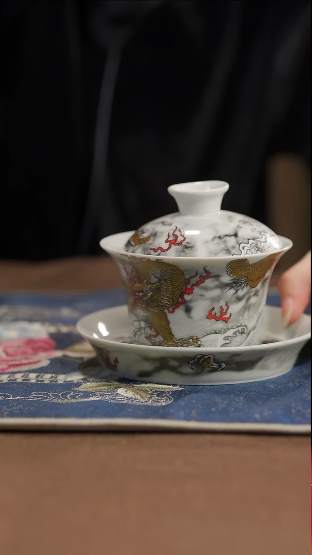 【闪购商品】【墨龙盖碗】【15西泠礼盒】