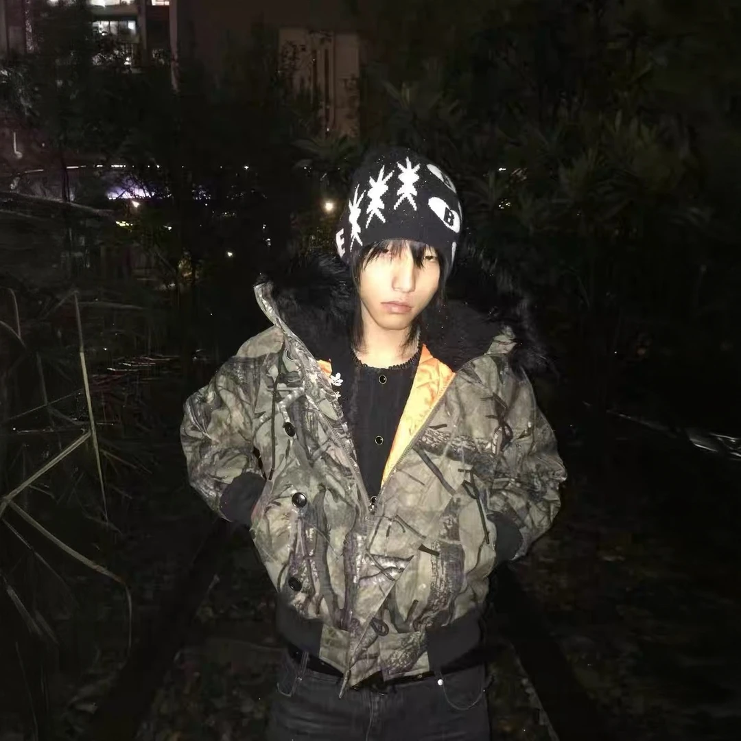 noEmosen(noE)N2B防撕裂树枝迷彩连帽毛领秋冬加厚棉服夹克NE3719