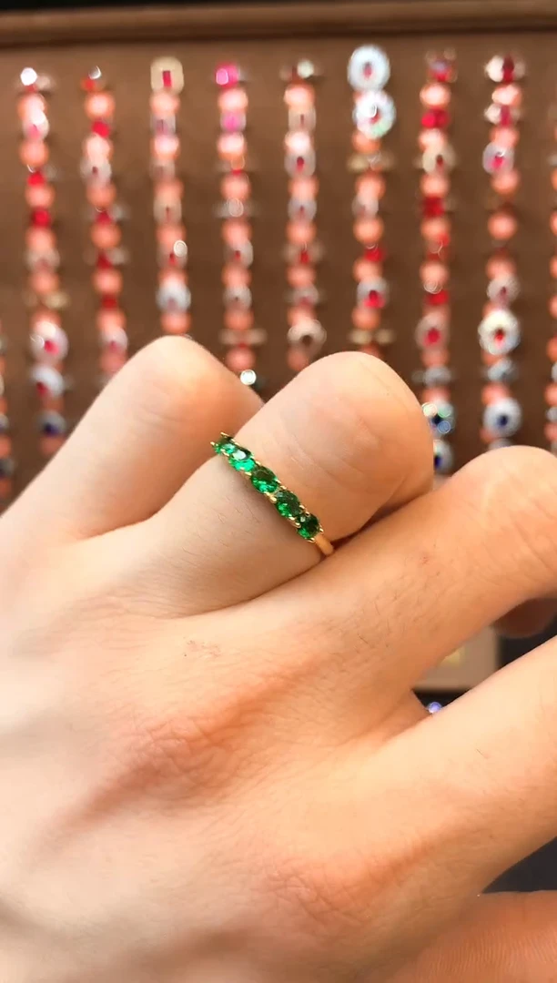 戒指透辉石银S925镶嵌......