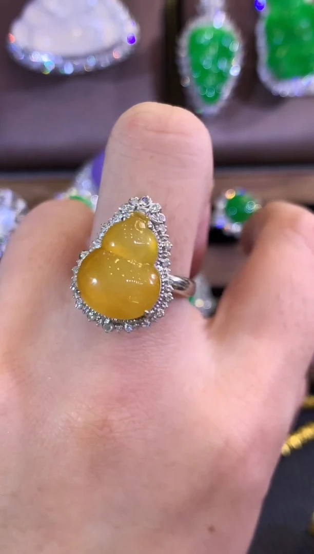 翡翠戒指18K金镶嵌夏日珠宝 A86