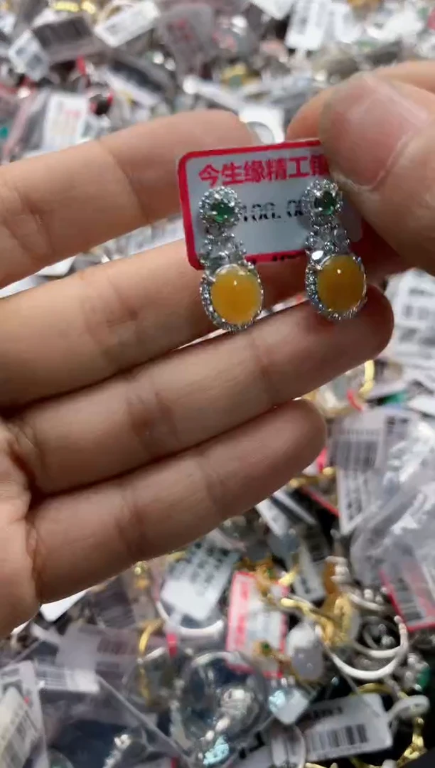 银S925镶嵌戒指翡翠15    10
