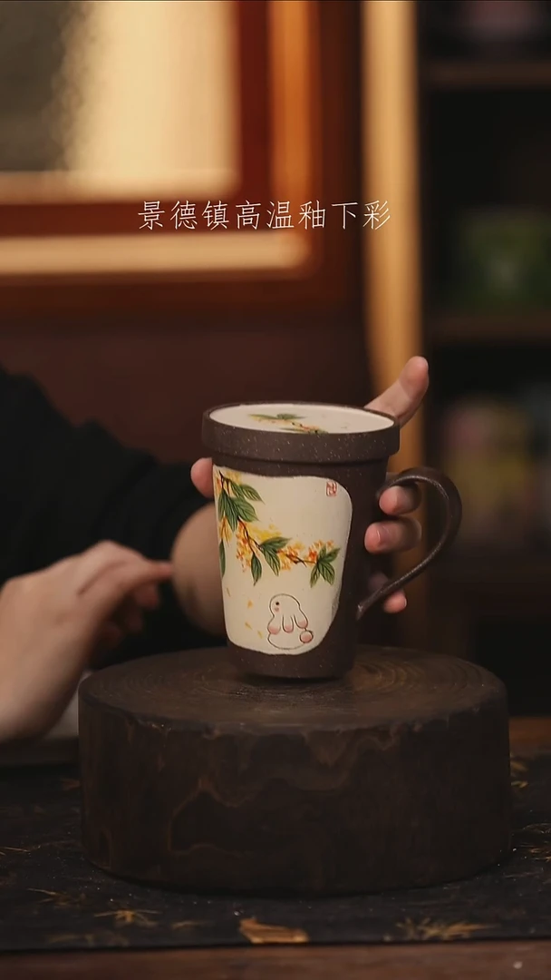 陶瓷景德镇高温釉下手绘陶瓷@L502@