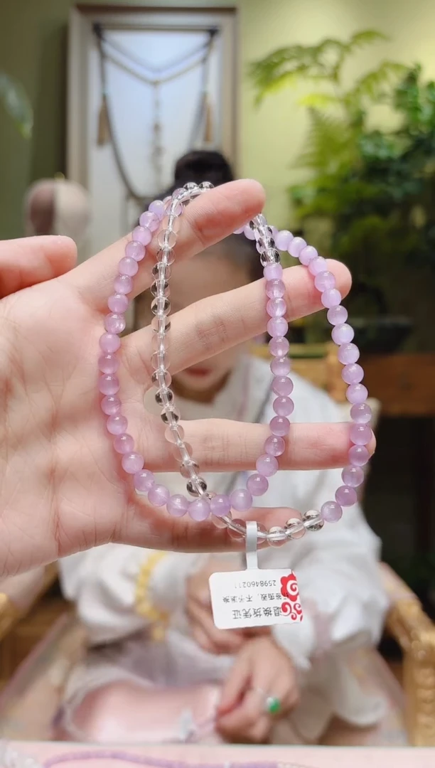 【闪购商品】锂辉石手串未镶嵌白水晶紫锂辉项链6.2