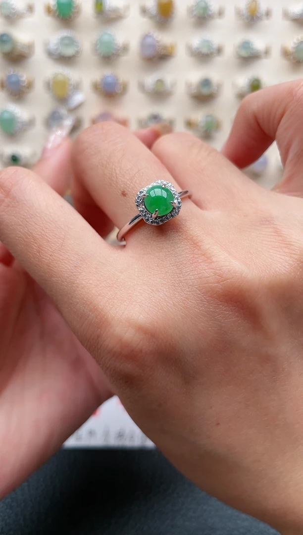 【闪购商品】翡翠戒指银S925镶嵌1111