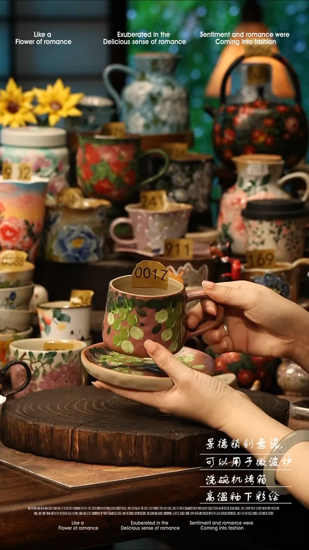 陶瓷景德镇高温釉下彩手工手绘款式@A0017@