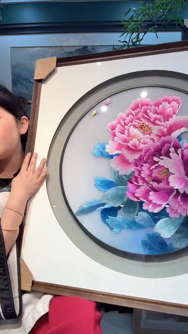 横款非遗苏绣手工刺绣装饰画不包邮