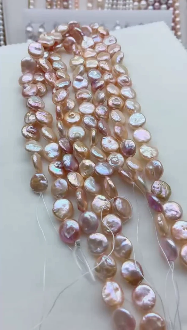 未镶嵌淡水珍珠裸珠无扣头多样性发其一，非无暇