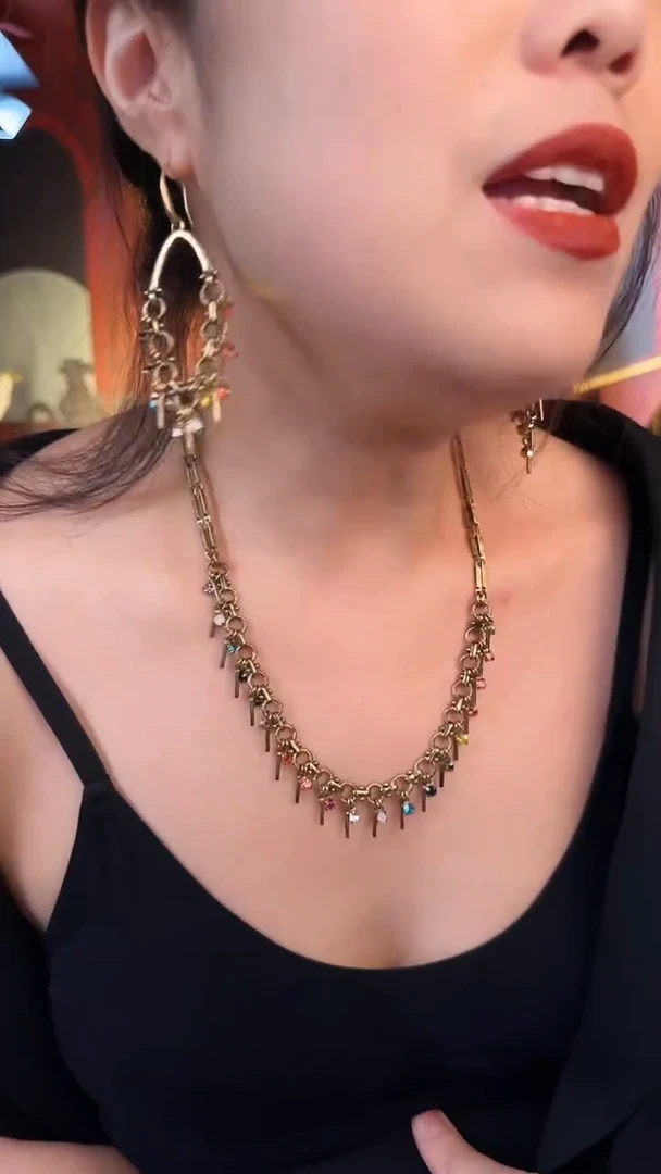 合金无合金无重工小鸟家彩色项链耳饰套装