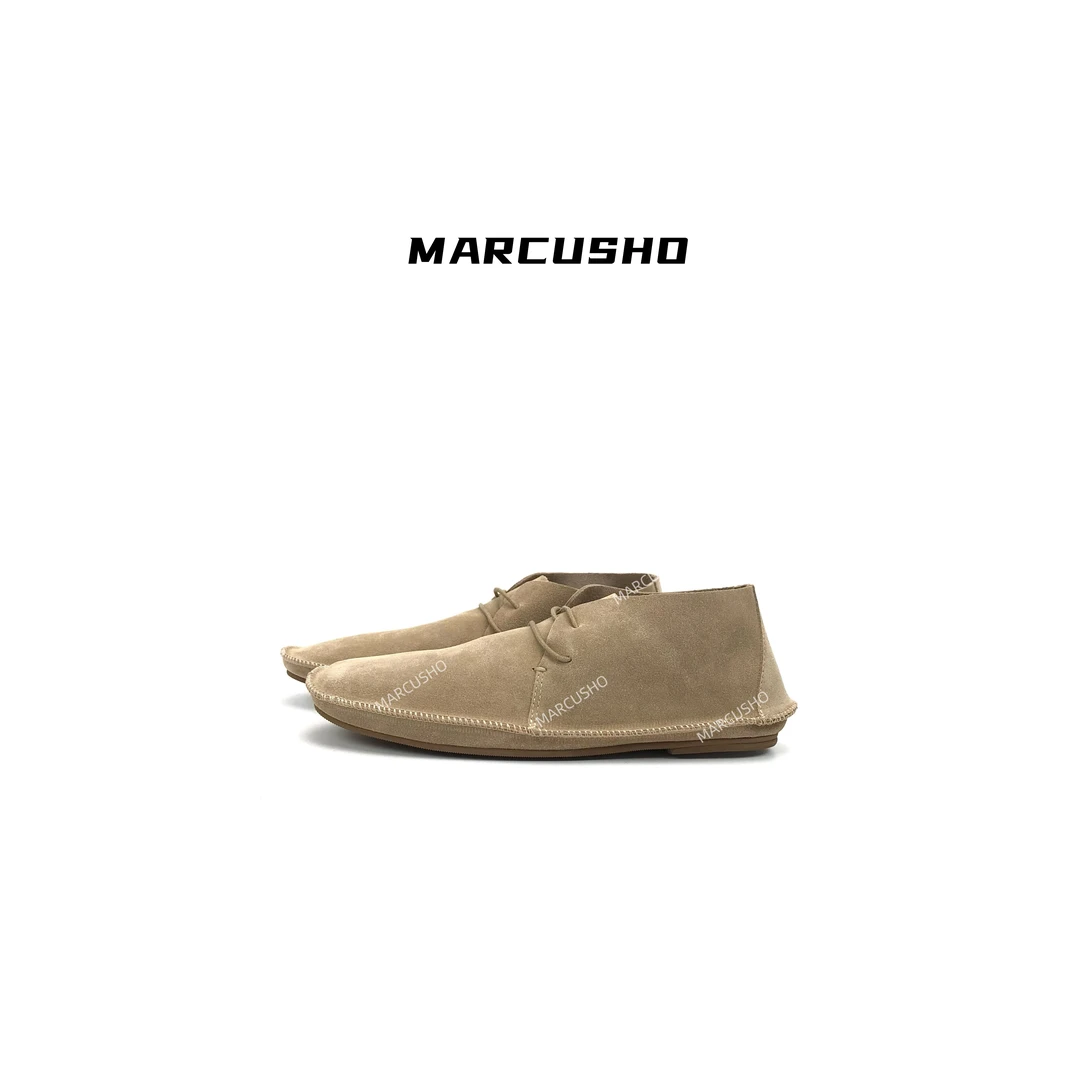 MARCUSHO（小飞艇）系带真皮软底软面平底鞋D1073