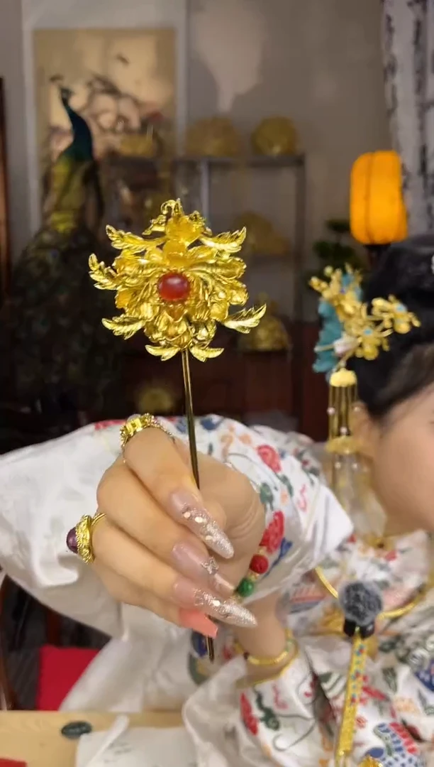 铜合金无富贵牡丹一支