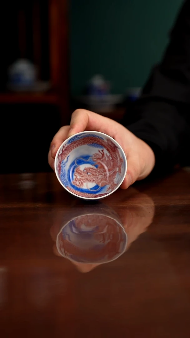 自成堂柴窑 釉里红龙