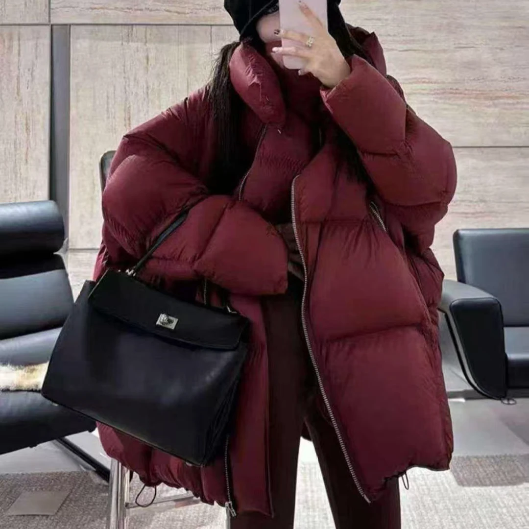 【锦衣服饰】XY  585时尚泡芙连帽中长款羽绒