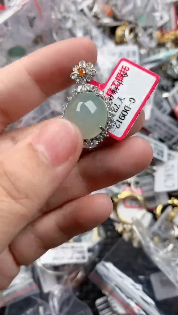 银S925镶嵌戒指翡翠111            8