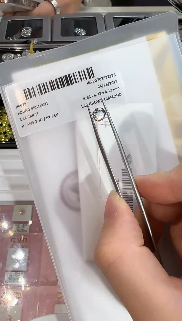 裸石实验室培育钻石@ 1.14ct 先鉴赏，再定制！