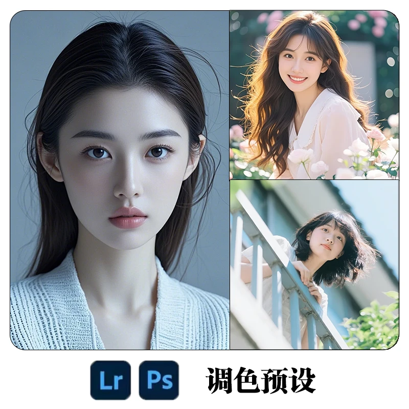 PS调色预设LR胶片电影调色富士人像古风小清新婚礼港风色调韩式