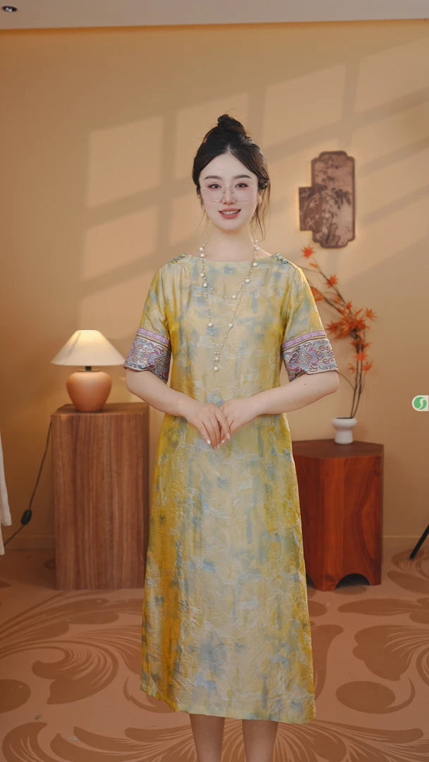 【幸屿】改良版旗袍新中式国风复古宽松大码连衣裙