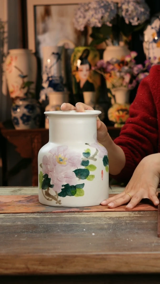 【闪购商品】瓷片景德镇纯手工釉下彩精品花瓶