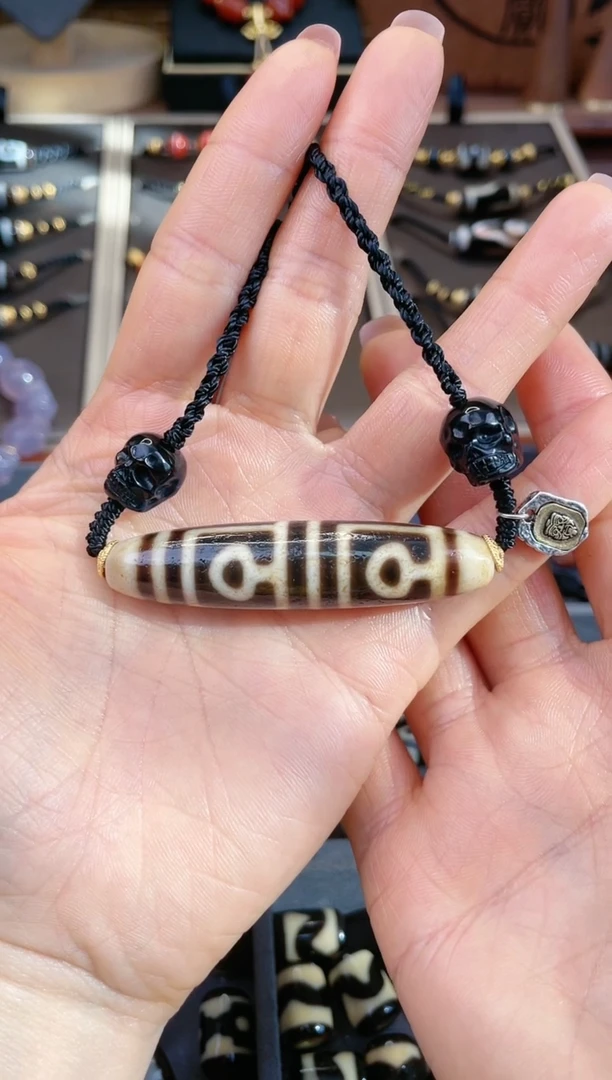 【闪购商品】玛瑙/玉髓颈饰未镶嵌美泓精品老牙黄菩提地门四眼颈饰