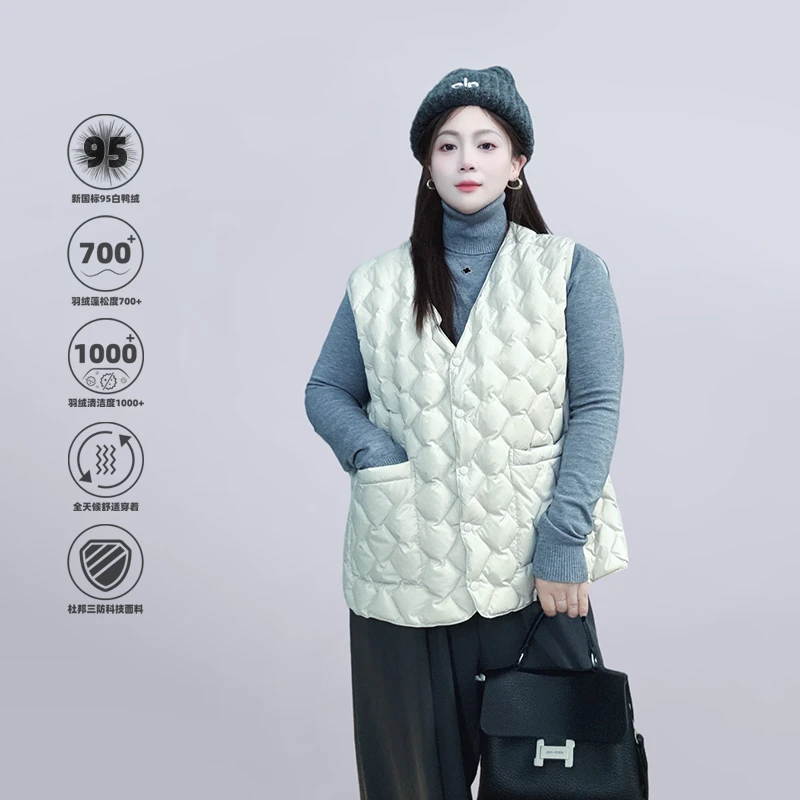 喜空秋冬轻薄95白鸭绒大码羽绒服女胖MMV领轻型羽绒内胆大码女装