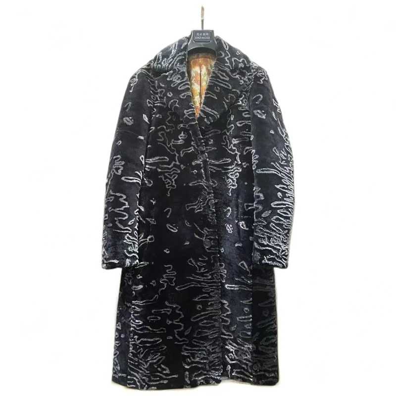 冬款男款皮毛一体外套明星同款长款大皮毛一体风衣真皮气质男士