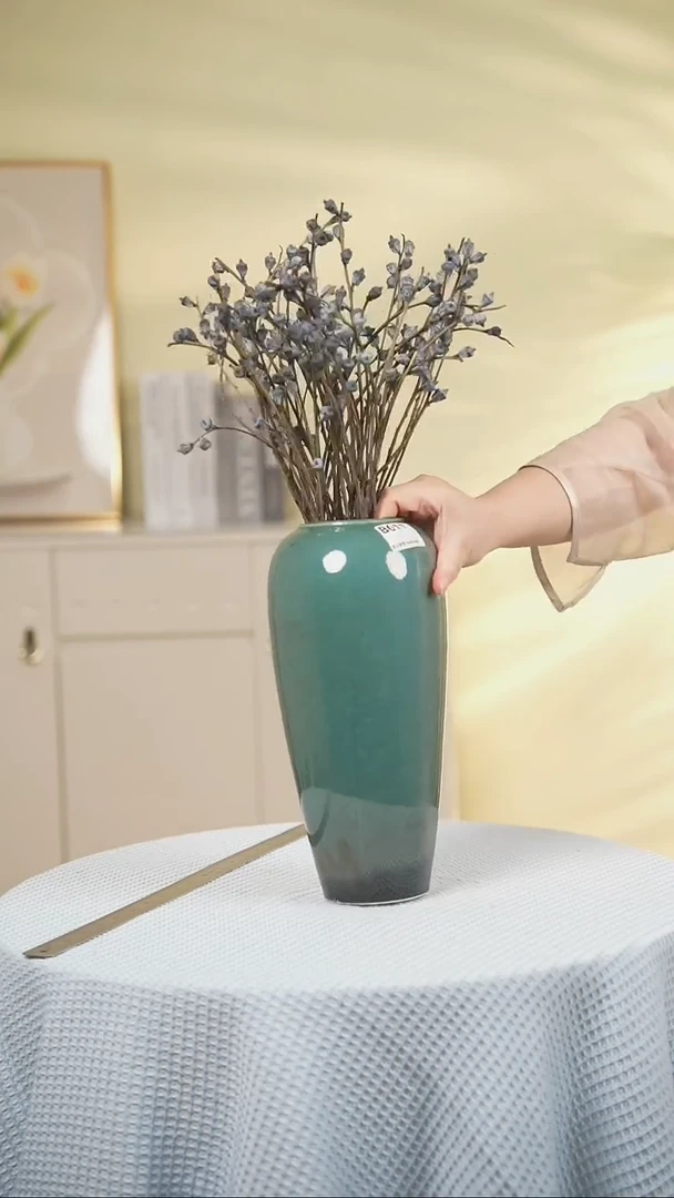 微瑕高款满天星景德镇陶瓷花瓶创意插花花器客厅玄关装饰品摆件