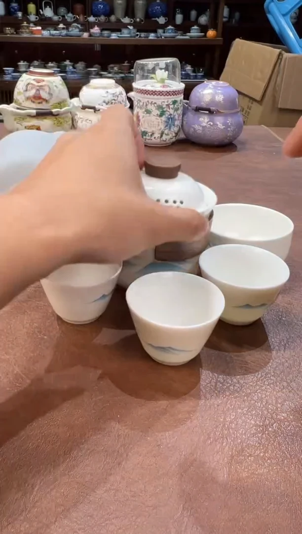 真的很便宜超好看会开片的旅行茶具