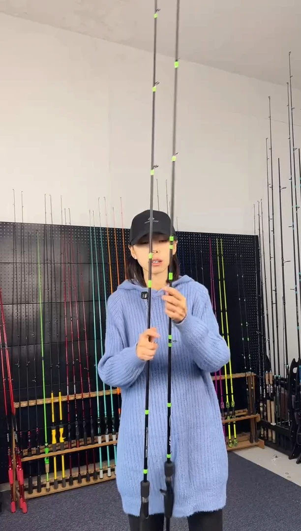 2.1m碳素纤青两节2.1米直柄（瑕疵尾货竿，没有售后，介意勿拍）