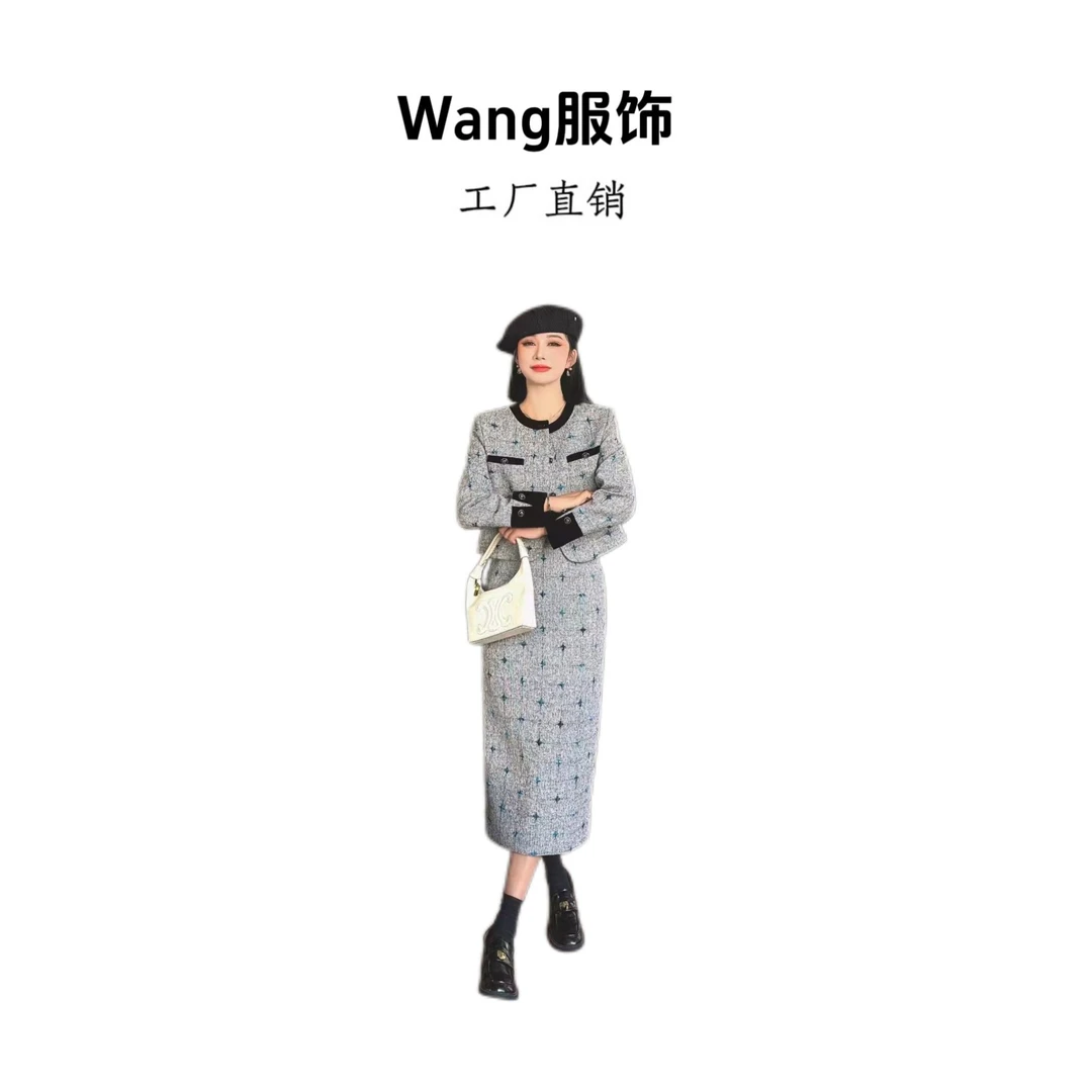 2025秋季新款时尚轻奢百搭套装半裙套装