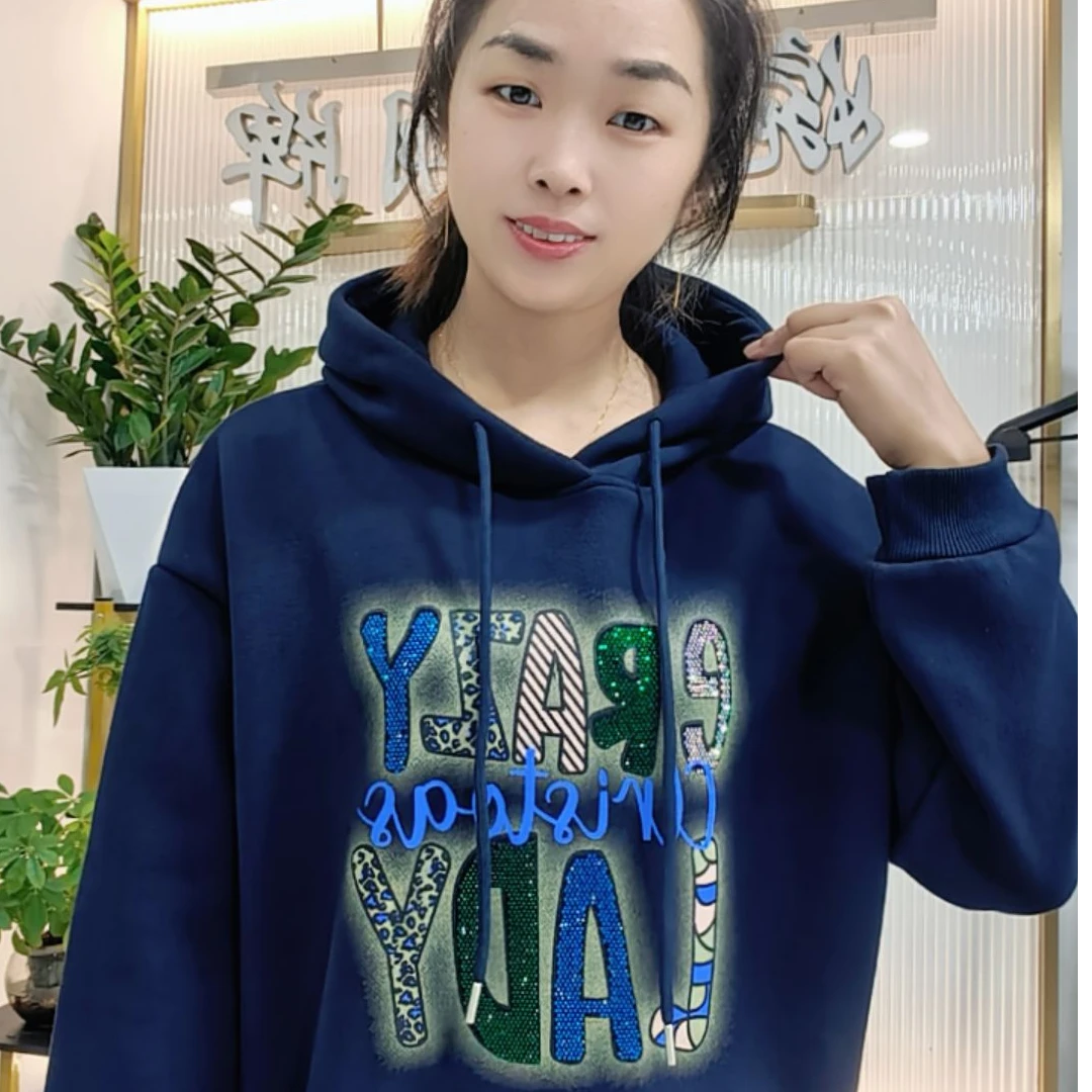【英英服饰】25503加绒加厚卫衣连帽冬款女士休闲时尚百搭显瘦57