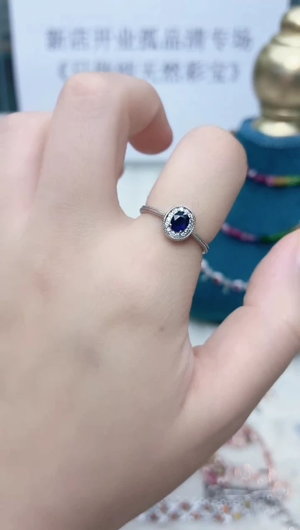 戒指蓝宝石银S925镶嵌010ZB1202产品一个（多样性）
