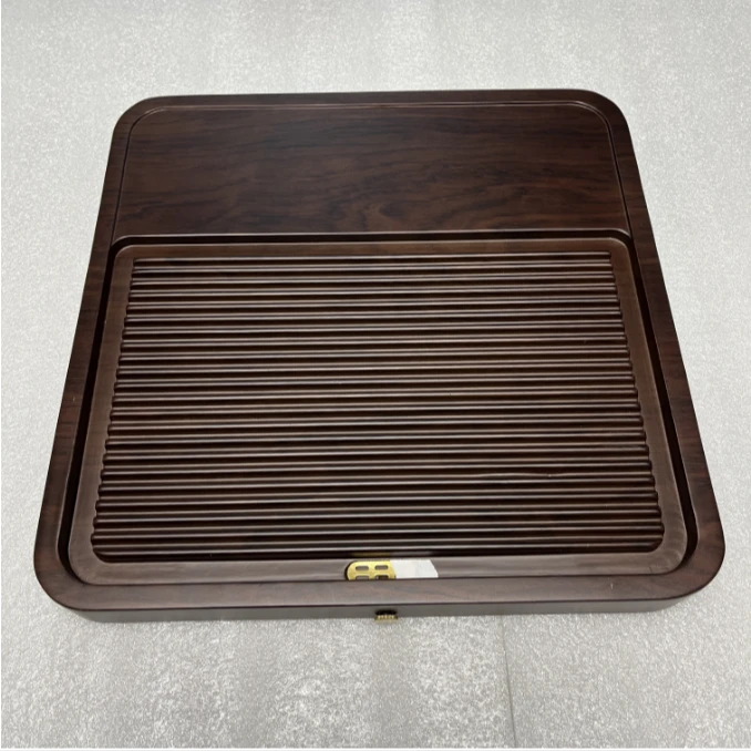 40*40*4-黑胡桃色正方形景州茶盘