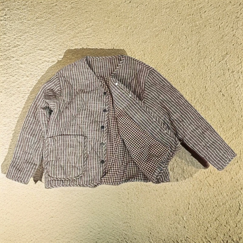 858(飞儿同款）棉麻棉服女款新款棉服外套短款休闲加厚春款