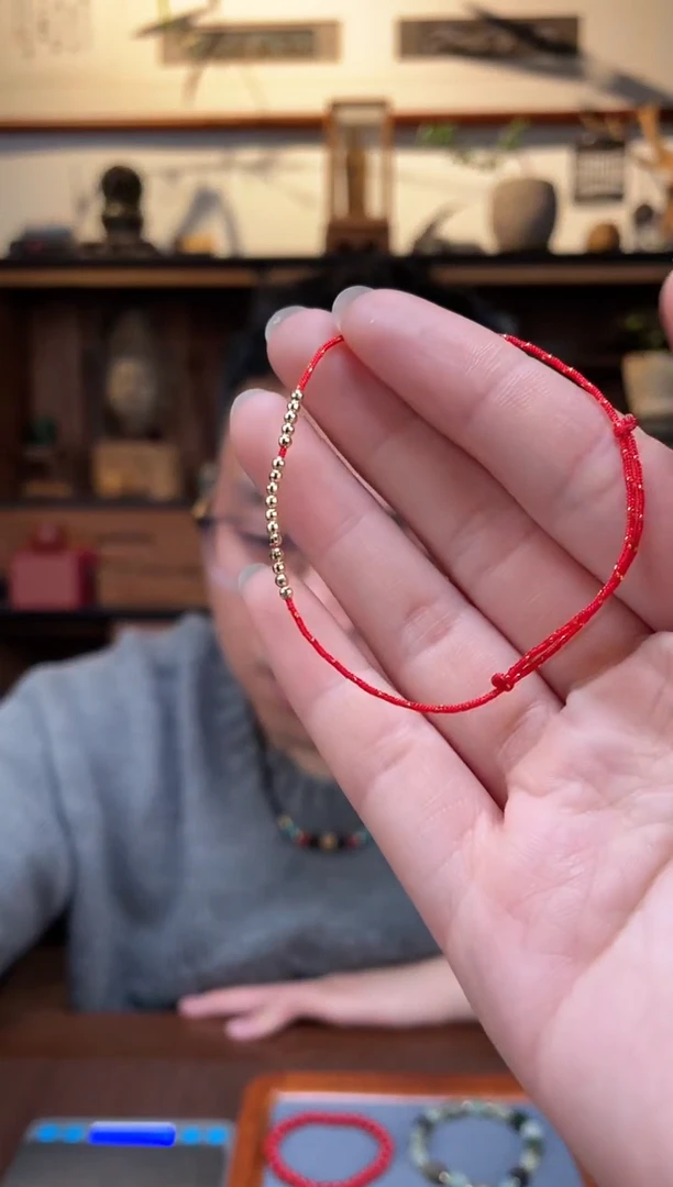 【闪购商品】18K金手链18K金红手绳*10ZX