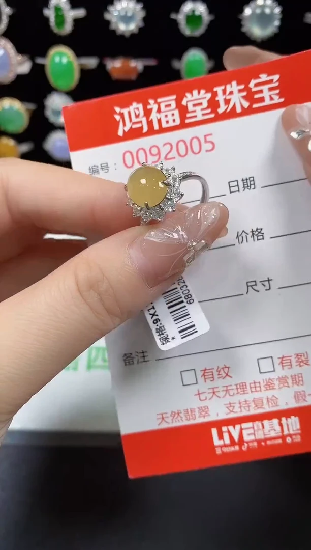 翡翠戒指银S925镶嵌2005