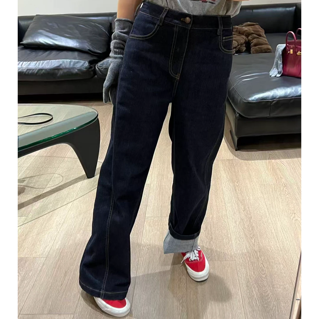 YOON深圳原创【经典原牛】经典原牛单宁加绒宽松牛仔裤