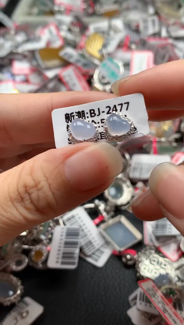 银S925镶嵌戒指翡翠天然A货缅甸翡翠