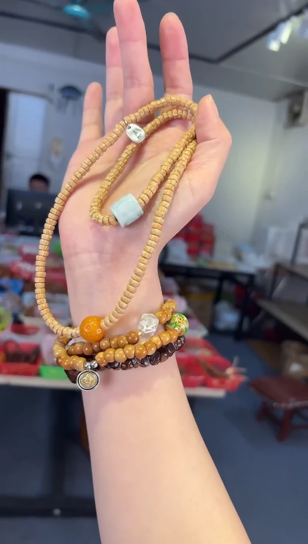 未镶嵌手链翡翠 5mm百香籽药片三圈锁骨链