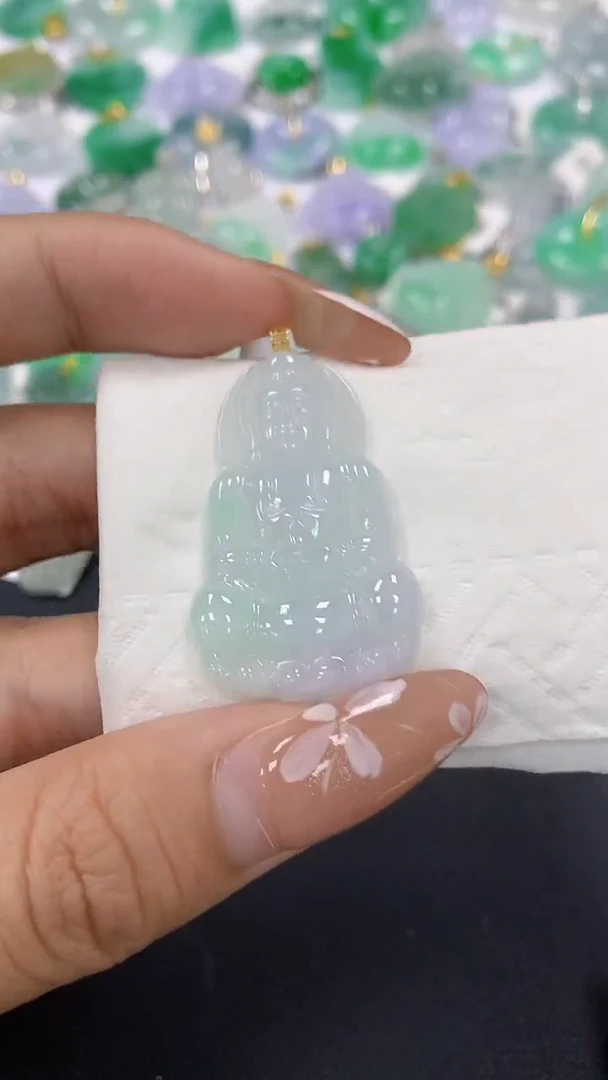 颈饰18K金镶嵌翡翠a货假一赔三支持复检百元上9元证书费自理