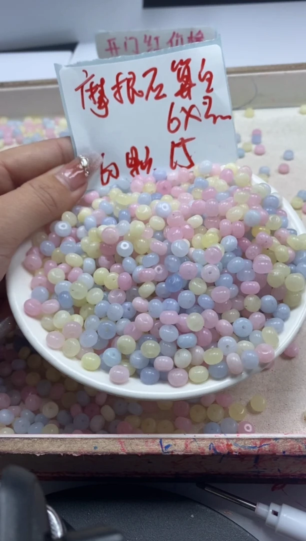 【闪购商品】玛瑙/玉髓颈饰未镶嵌w2198摩根算盘6*3mm*60颗