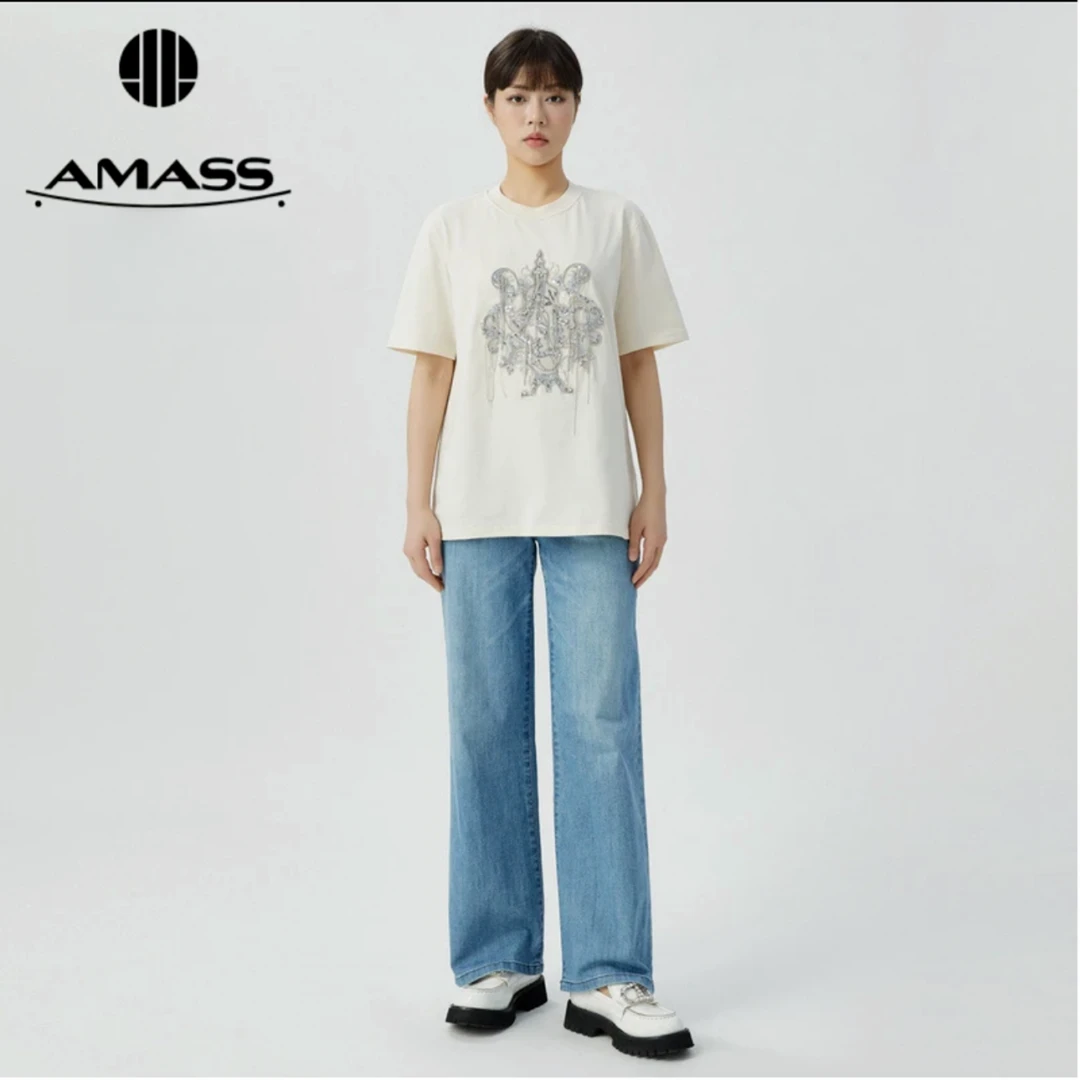 【阿玛施AMASS】阿玛施“星耀之鼎”质感圆领T恤休闲宽松 5300902