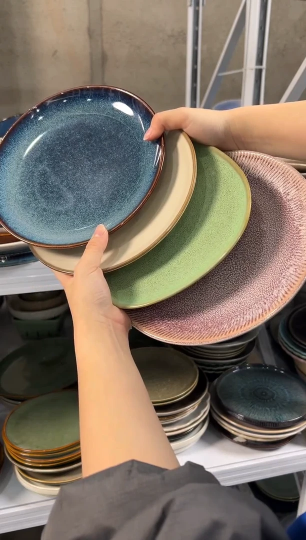 陶瓷外贸尾货瑕疵满20包邮X4 小盘8英寸