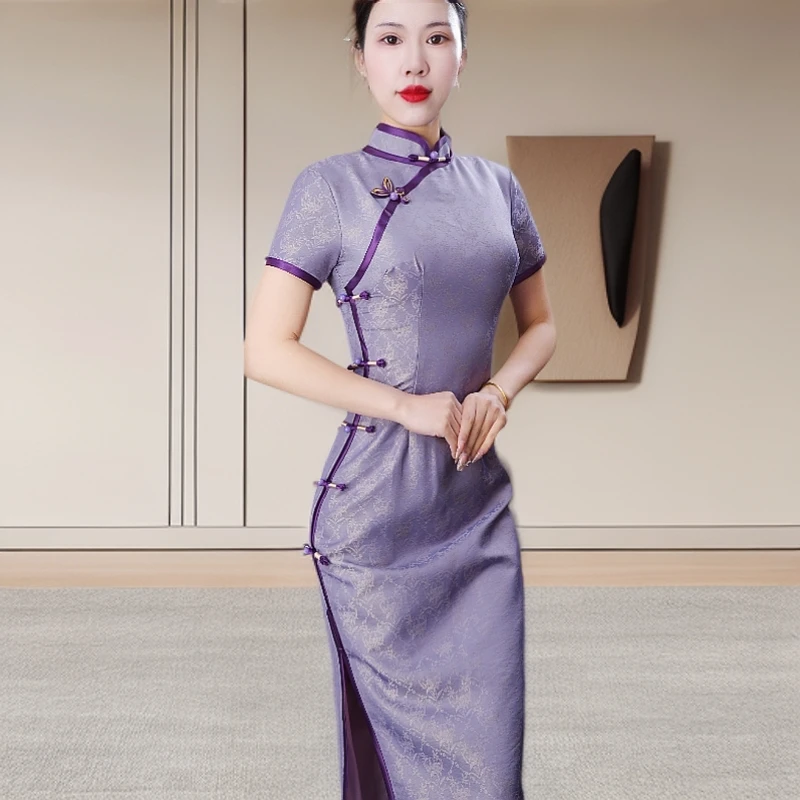 紫歆  2025新款改良旗袍气质日常优雅经典修身