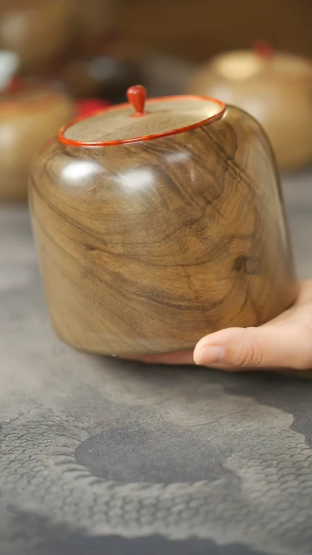 金丝楠原木精工茶仓醒茶罐040