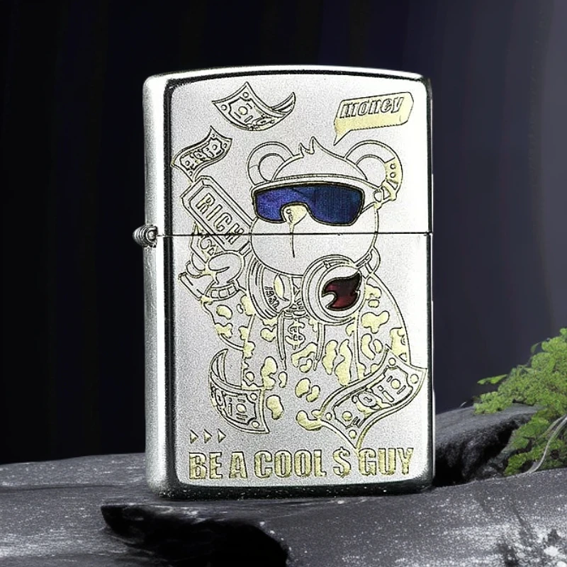 ZIPPO打火机 贝壳暴力熊 205常规煤油打火机 DYJ1