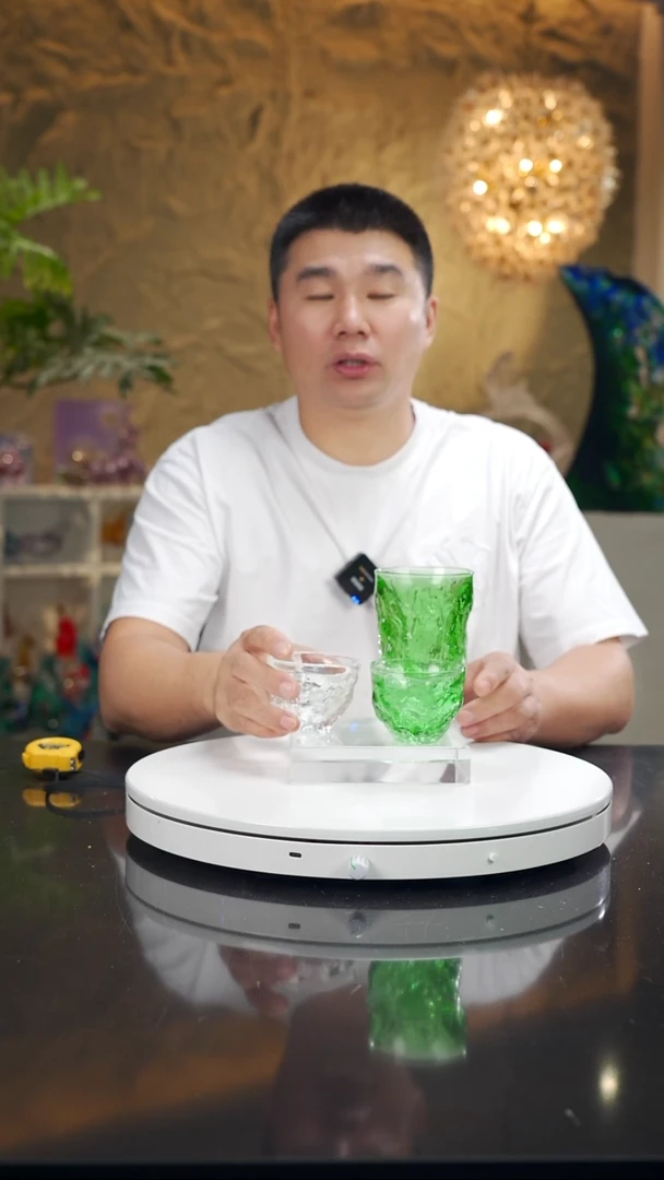 摆件设计款绿色水杯加绿色茶杯水晶茶杯
