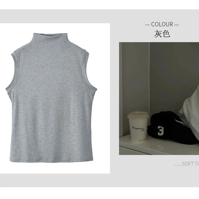【海涛大叔】女款凉感堆堆领宽肩无袖背心 KRJ5958
