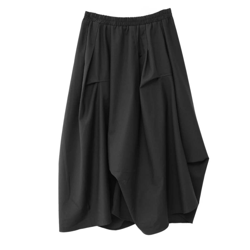 Asalways显瘦高腰百搭中长款夏季不规则半裙