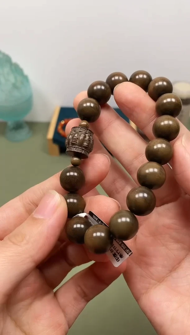 【闪购商品】檀香木木艺印度老山檀阴沉料1.2手串竹节款