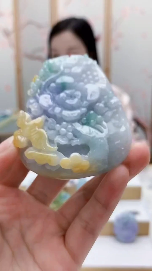未镶嵌定制翡翠4852lr-毛货挂件127