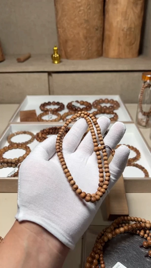 檀香木手串/手链百年树头料老山檀香0.6/108尾档福利